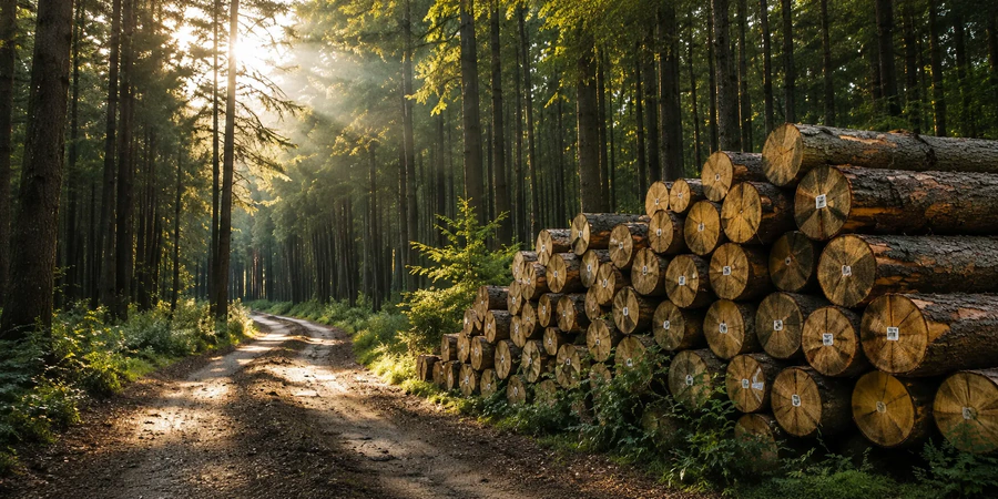 Material sourcing with traceable forestry tag